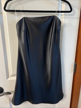 Wild fable Strapless Black Satin Dress